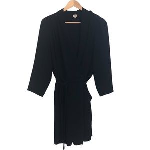 Aritzia Wilfred Black Waist tie Wrap Dress